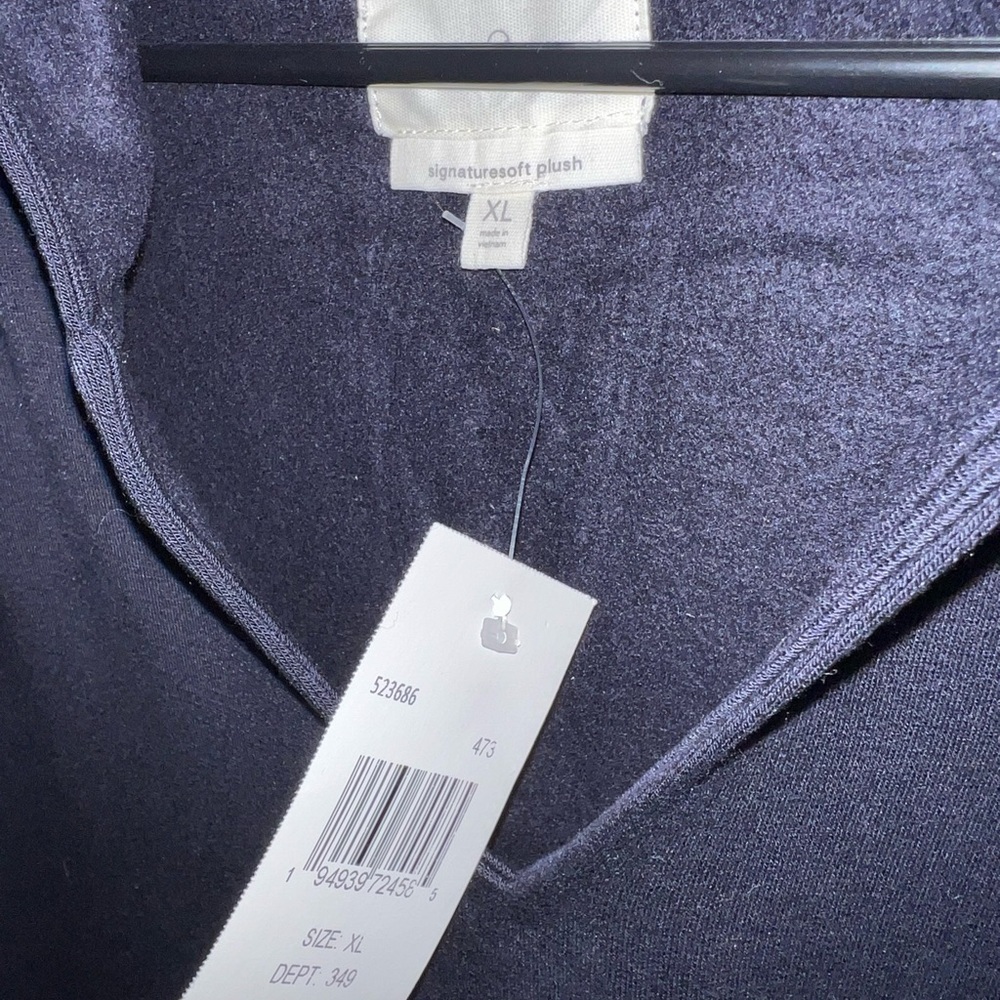 Lou & Grey signature, soft, plush Navy Hoodie - Picture 2 of 4
